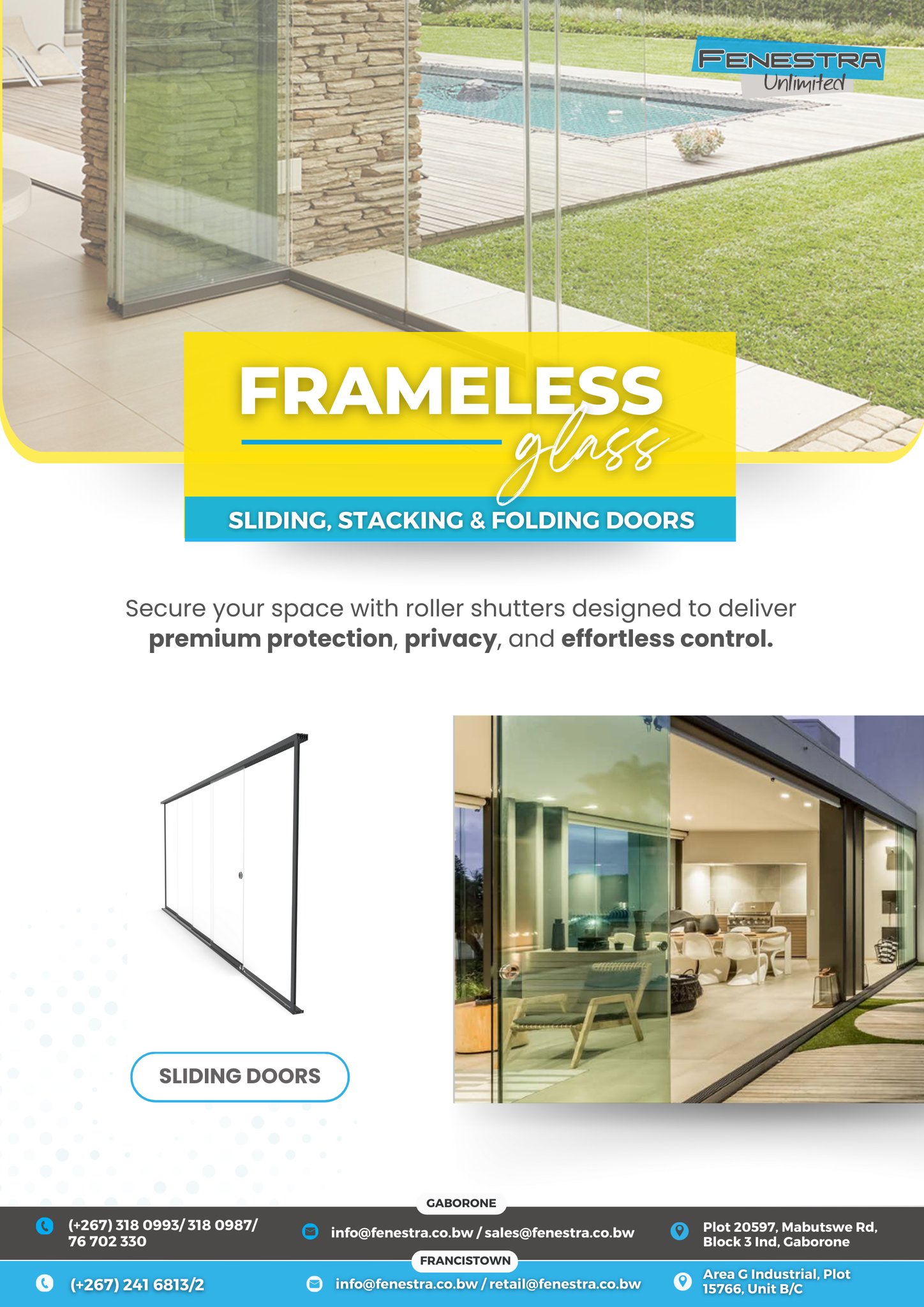 Frameless glass door systems